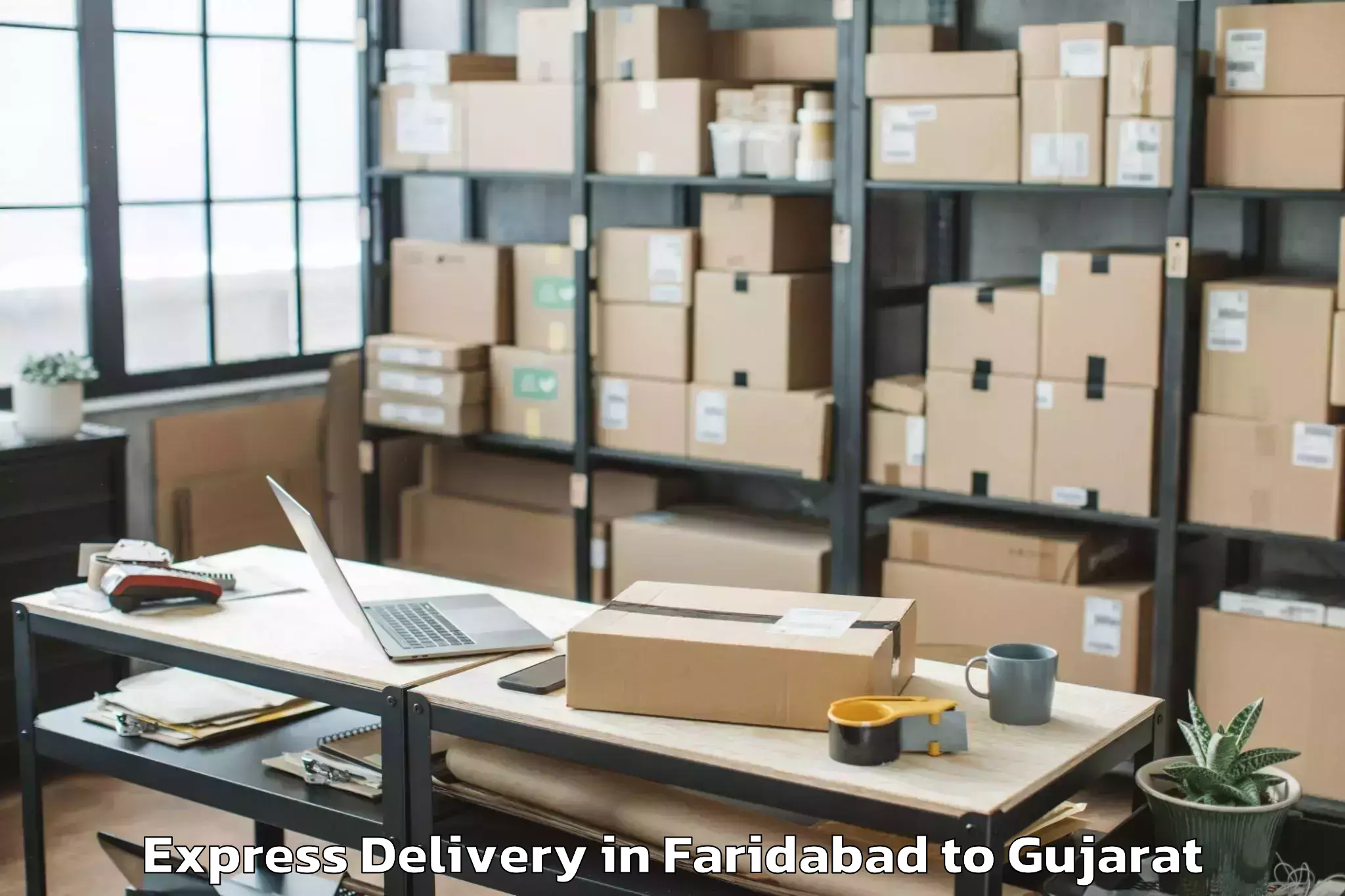 Book Your Faridabad to Delvada Express Delivery Today